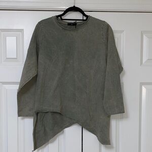 Mumu Asymmetrical Gray Long Sleeve Top NWT